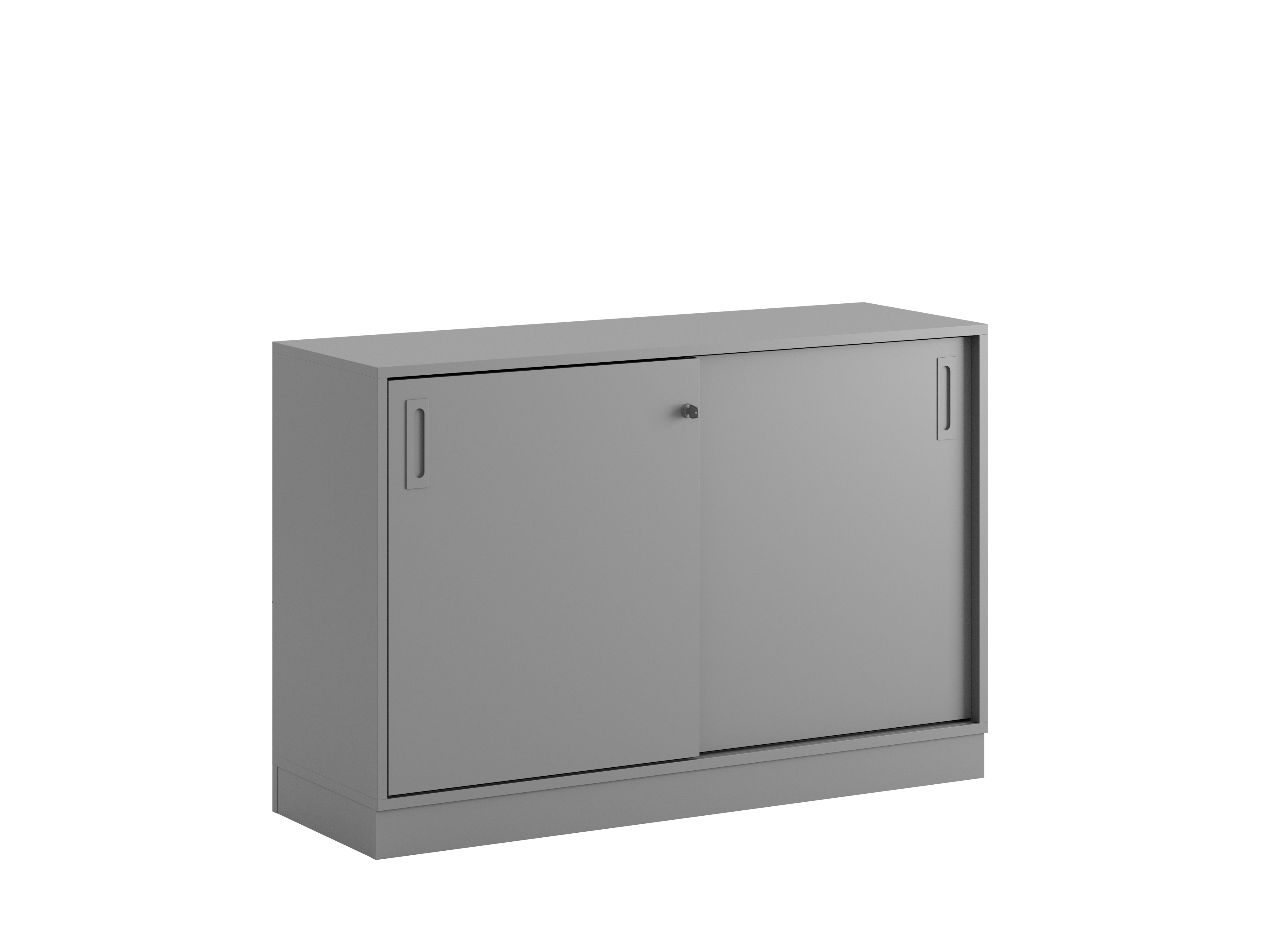 Småland Skjutdörrskåp grå med sockel – 120 cm x 80 cm