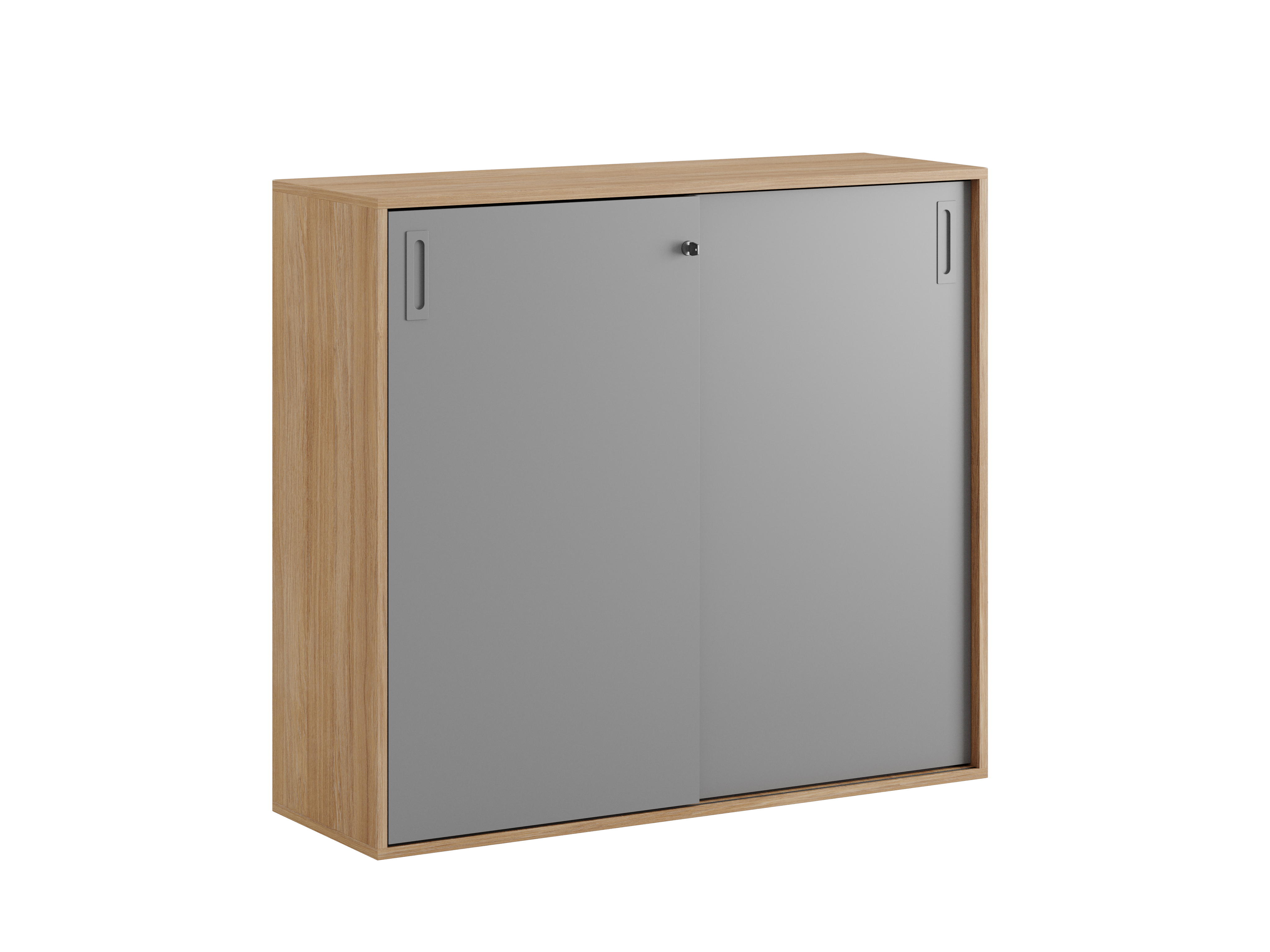 Småland Skjutdörrskåp ek – Bredd 120 cm x Höjd 107,5 cm, Vit, grå eller ek. Från: