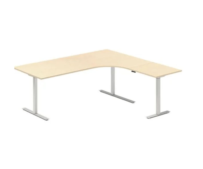 Höj- och sänkbart hörn skrivbord DNA – 2000 mm x 1800/2000/2200 mm