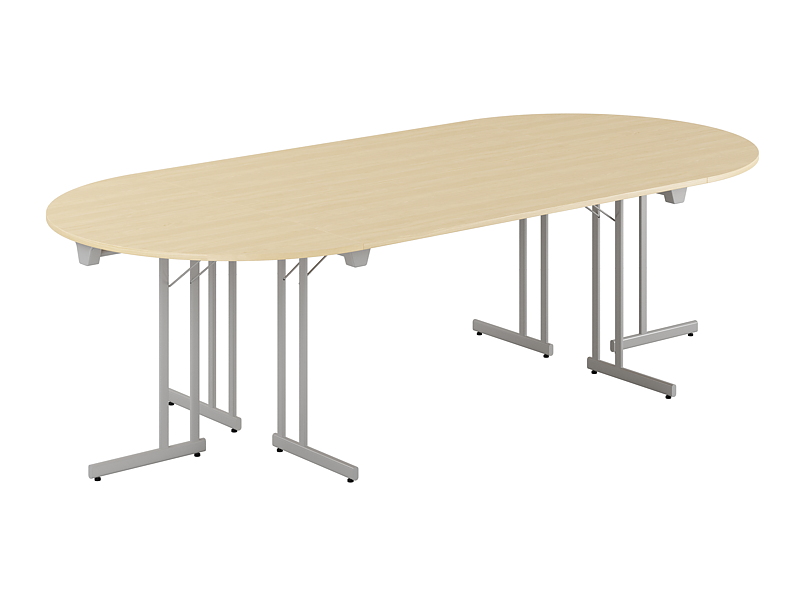 Konferensbord Style – Small – 2600 × 1200 mm< – Bok bordsskiva – Krom stativ