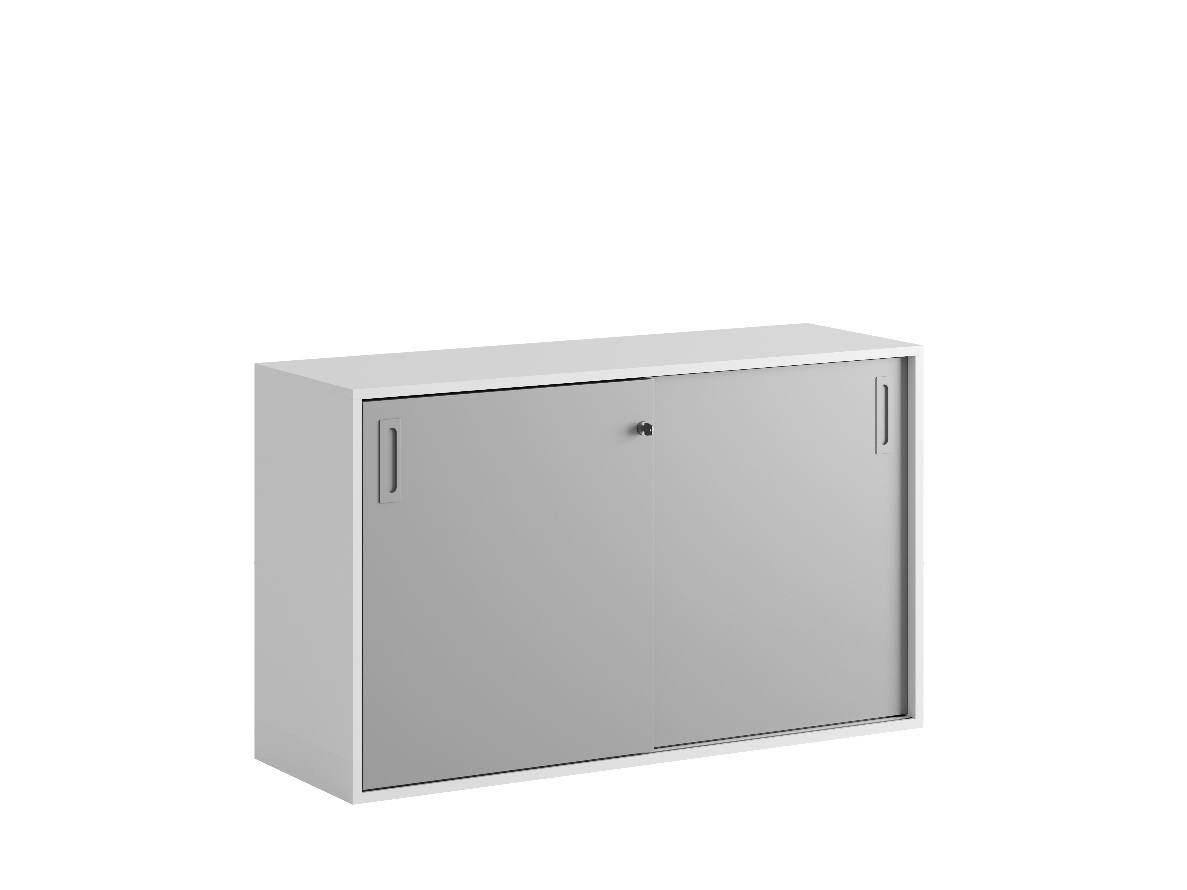 Småland Skjutdörrsskåp – Bredd 120 cm x Höjd 72 cm, Vit, grå eller ek. Från: