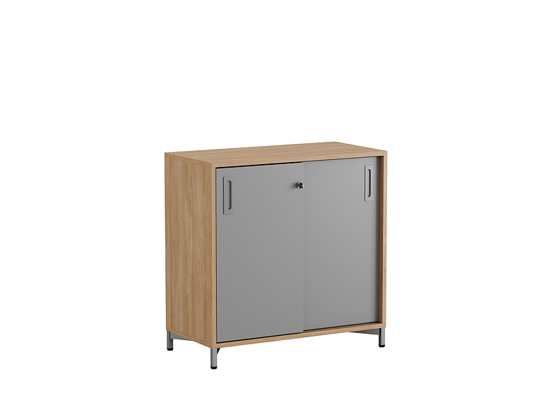Småland Skjutdörrskåp ek med metallfötter –  80 cm x  73,5 cm