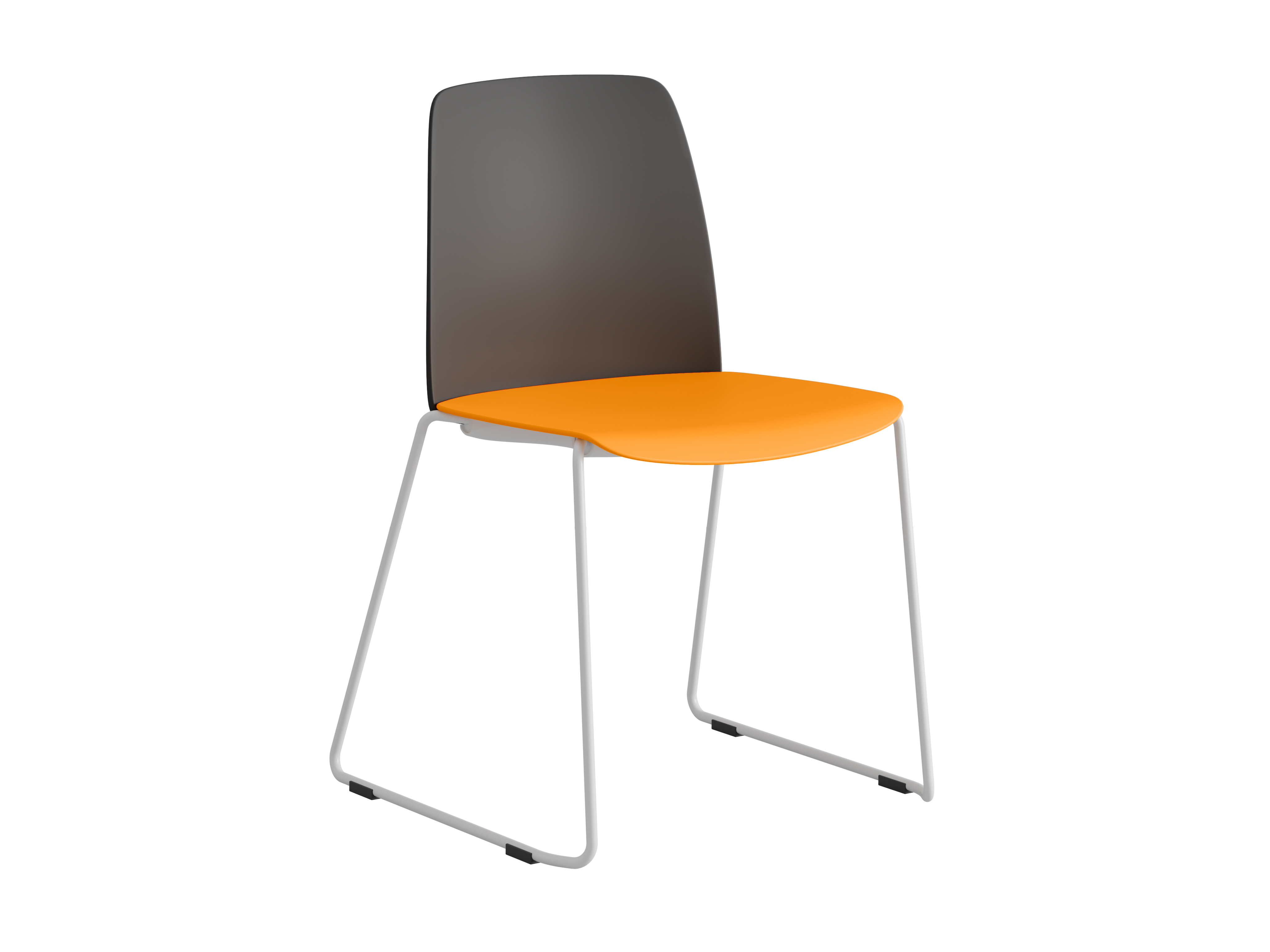 Choice - Stapelbar stol med sits och rygg i plast och vita medar