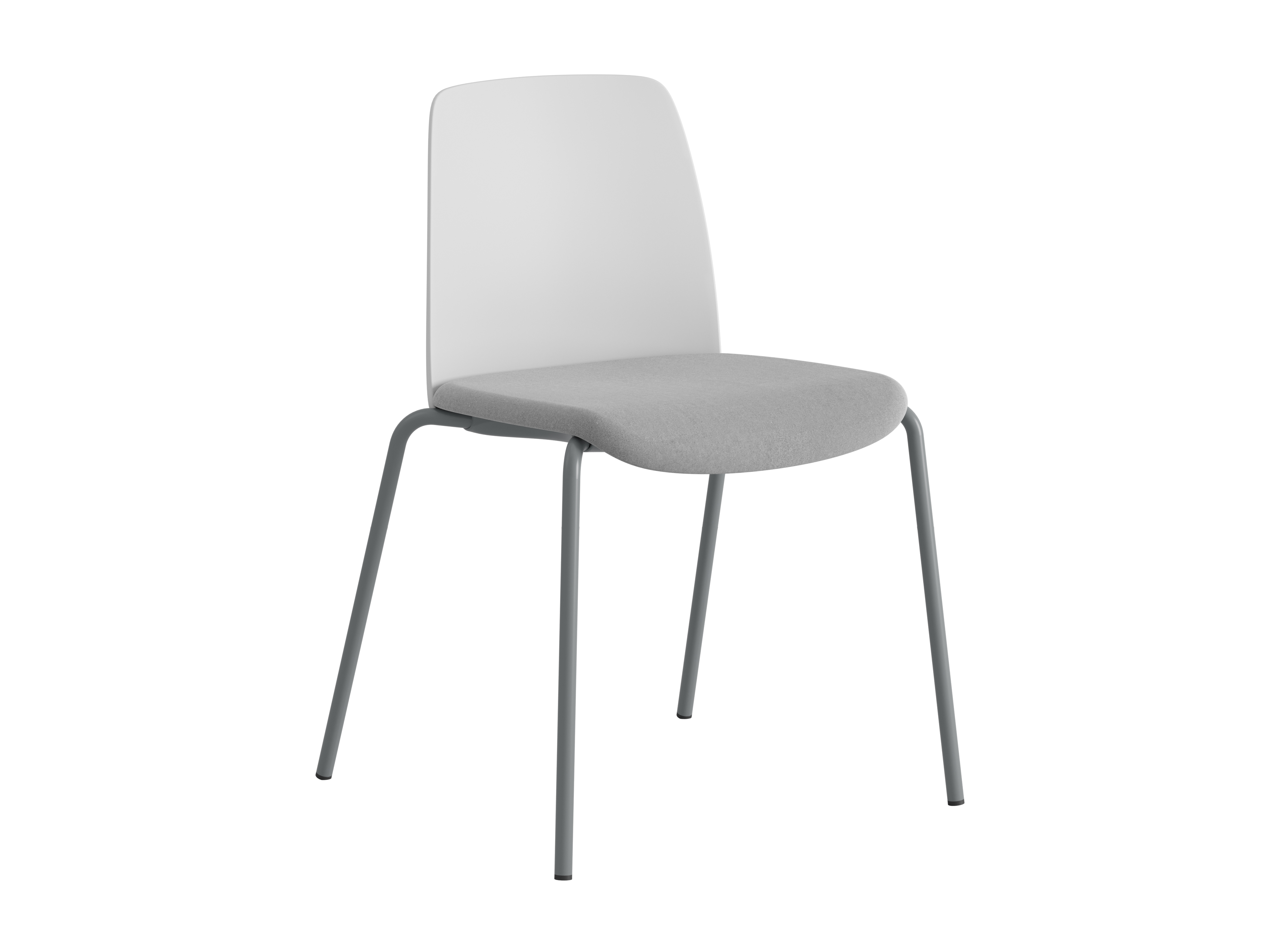 Choice – Stol med tygsits, plastrygg och silver stativ