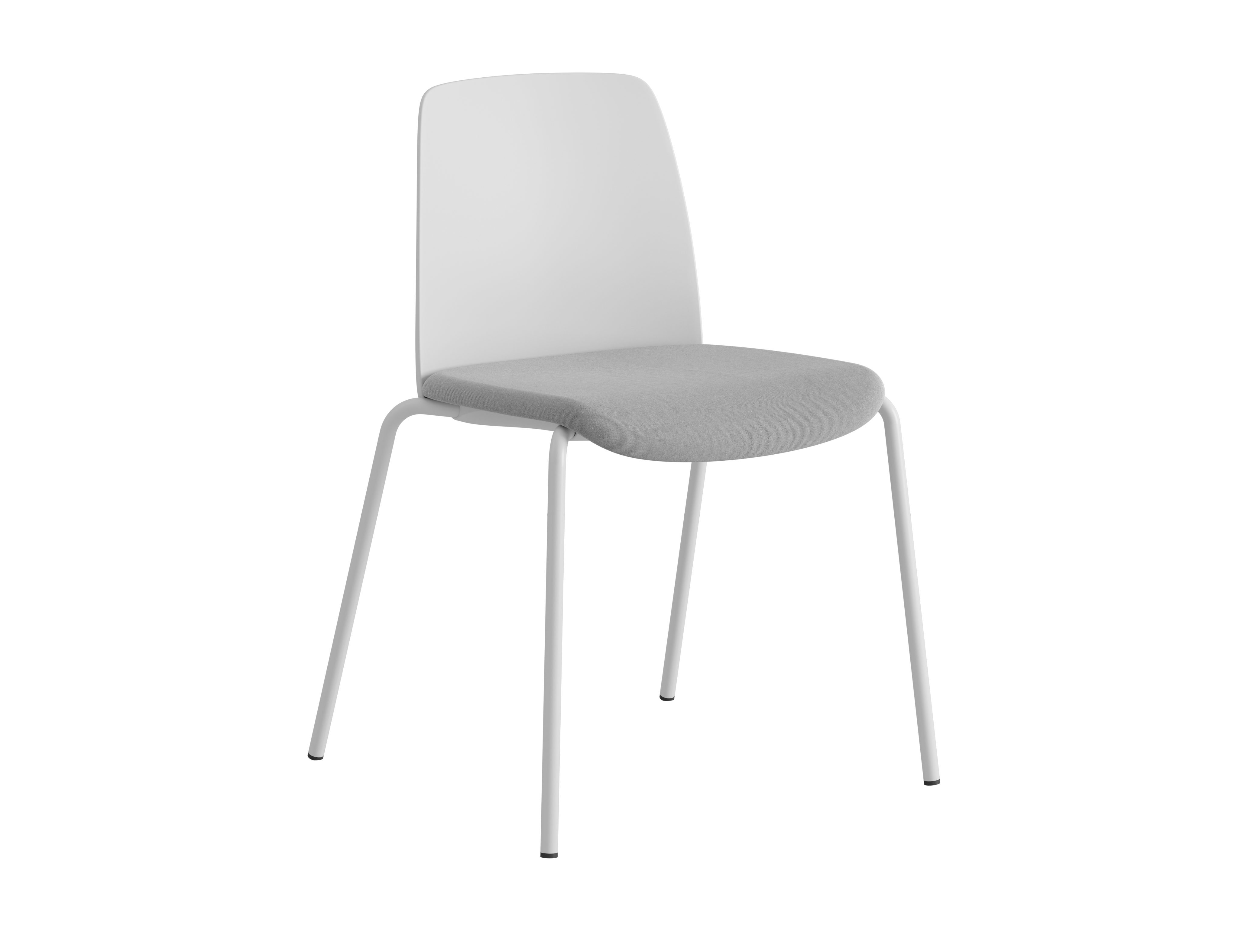 Choice – Stol med tygsits, plastrygg och vitt stativ