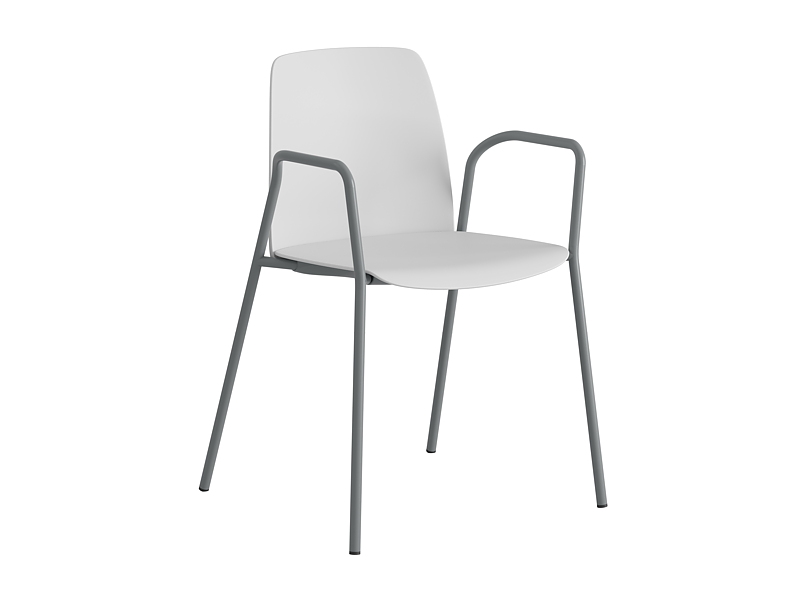Choice – Plaststol med armstöd och silver stativ