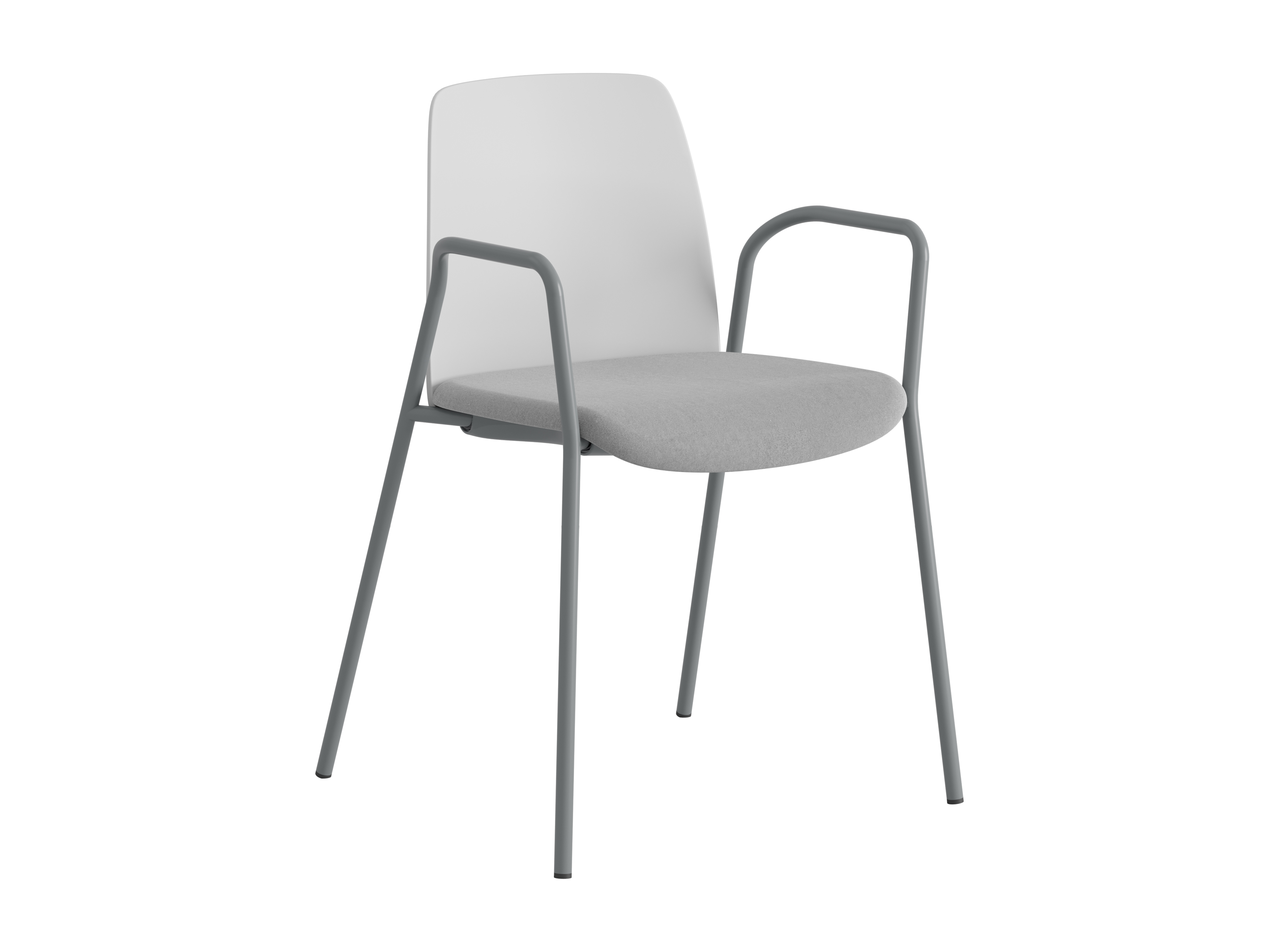 Choice – Stol med tygsits, armstöd och silver stativ