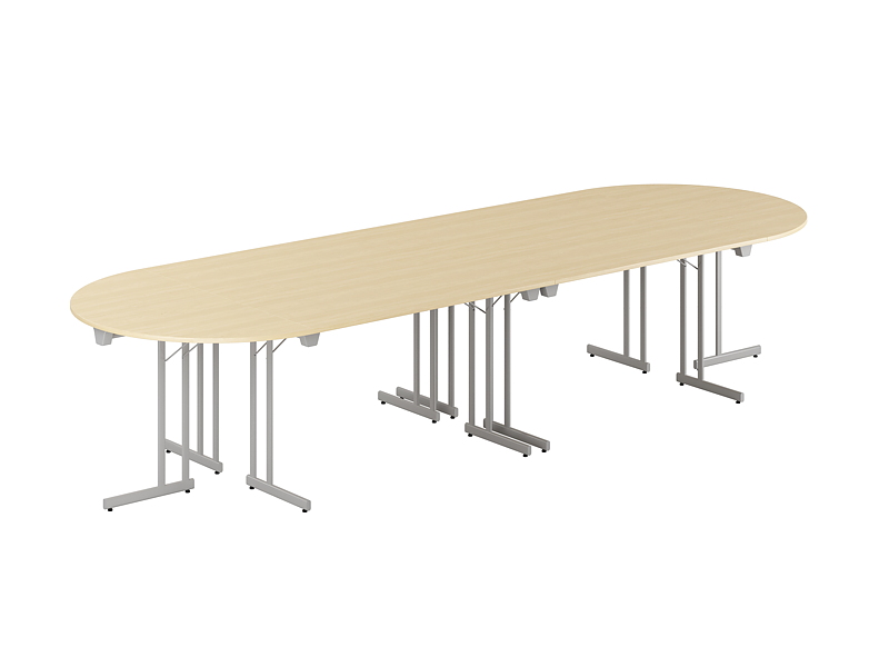 Konferensbord Style – Large – 3600 × 1200 mm – Vit bordsskiva – Vit stativ