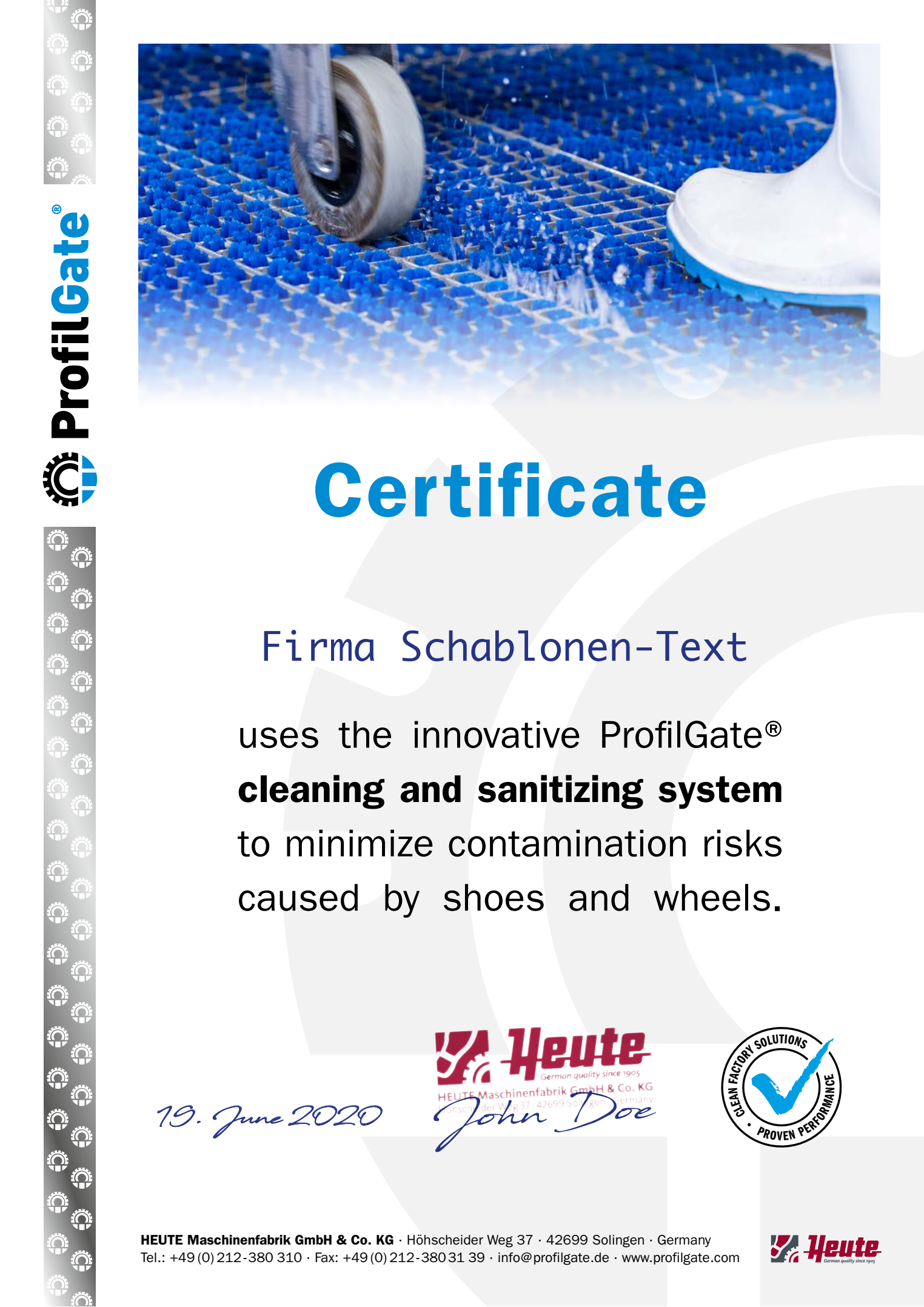 Profilgate certificate